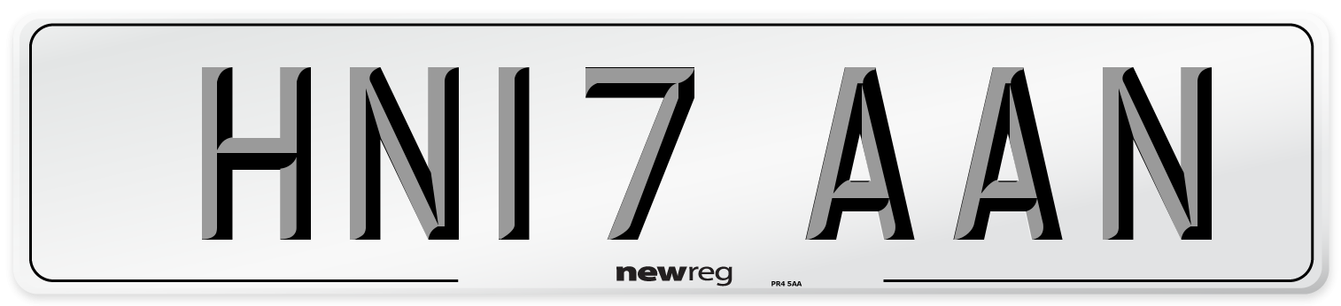 HN17 AAN Number Plate from New Reg